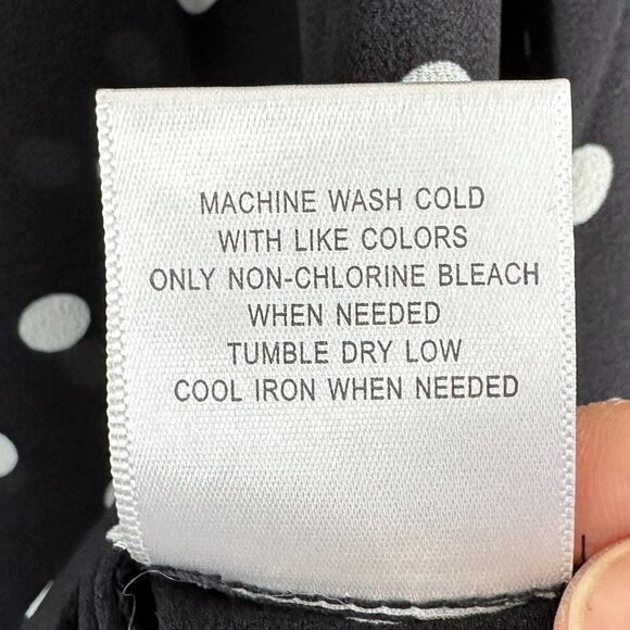 ModCloth Classic Polka Dot Chiffon Blouse, Navy White, XS NWOT - Picture 8 of 11